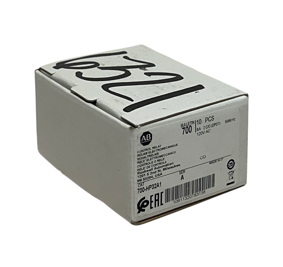Used 9 ALLEN BRADLEY 700-HP32A1 /A BULLETIN 700 CONTROL RELAYS 8A 2C/O (DPDT) NSMP