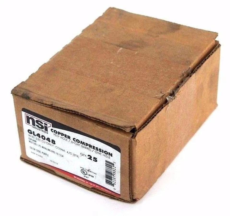 Used NIB NSI GL4048 COPPER COMPRESSION PEEP HOLE, SHORT BARREL, ONE HOLE - QTY 19