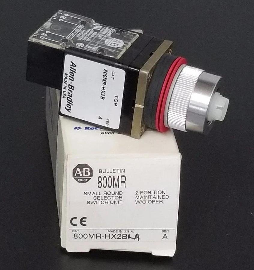 Used NIB ALLEN BRADLEY 800MR-HX2BLA SMALL ROUND SELECTOR SWITCH UNIT SER. A