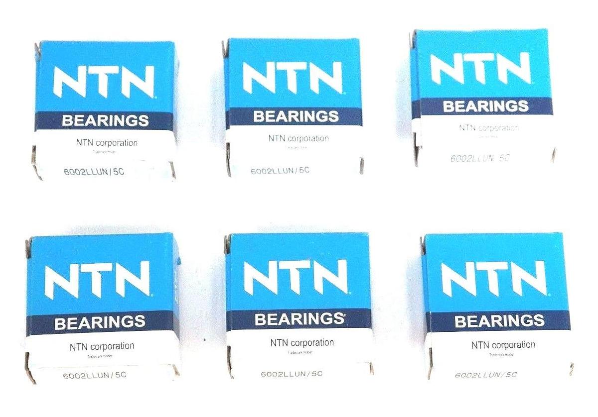 Used LOT OF 6 NIB NTN 6002LLUN/5C BALL BEARINGS 6002LLUN
