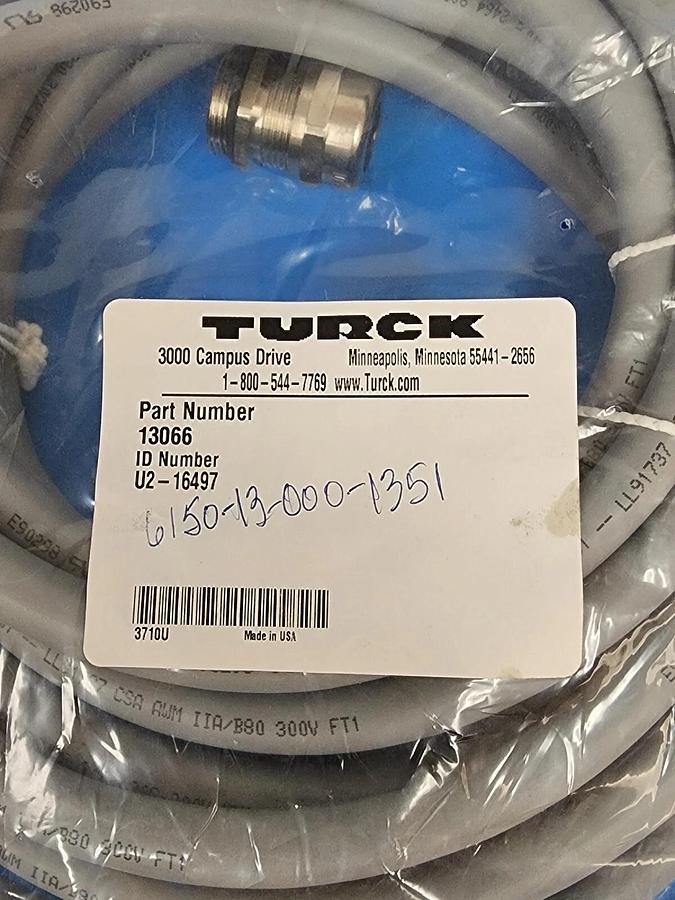 Used NEW TURCK 13066 CABLE ID NUMBER U2-16497