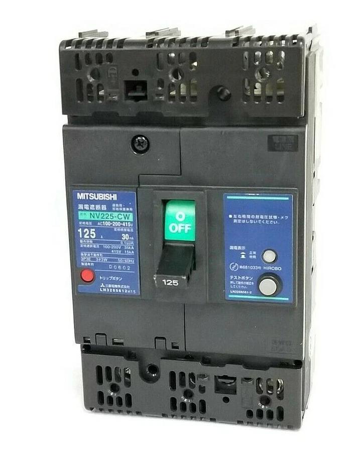 Used MITSUBISHI NV225-CW NO-FUSE BREAKER 125A, 3P, 50/60HZ, NF225CW