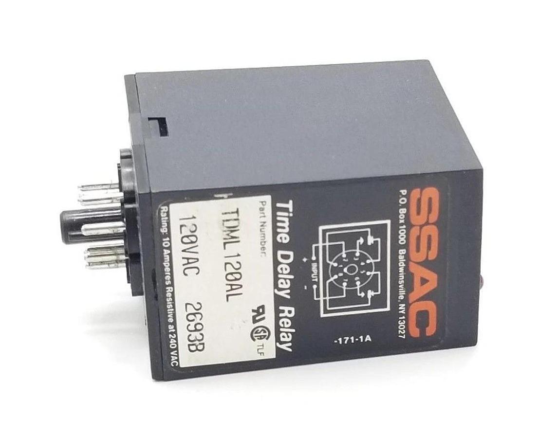 Used SSAC TDML120AL TIME DELAY RELAY DIGI-SET 8 PIN, 120 VAC, 2693B