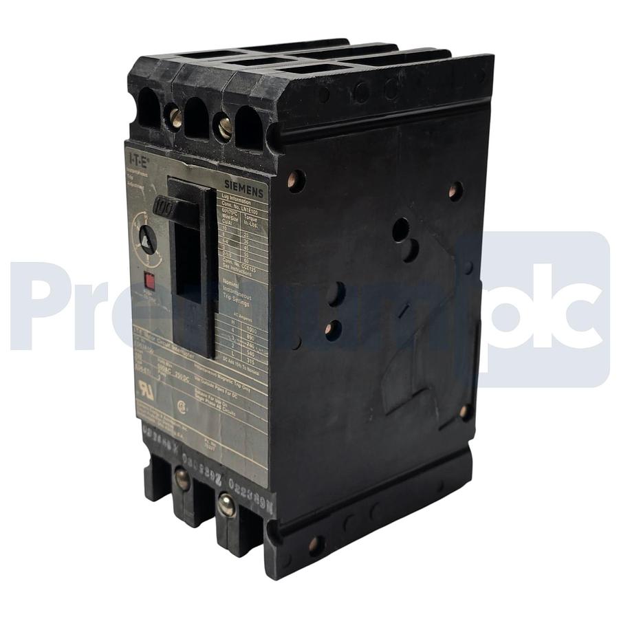 Used Siemens I-T-E ED63A100 Sentron Circuit Breaker | 100A 600V 3P | ED6-ETI w/Trip