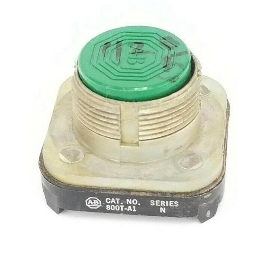 Used ALLEN BRADLEY 800T-A1 PUSH BUTTON FLUSH HEAD GREEN SER. N
