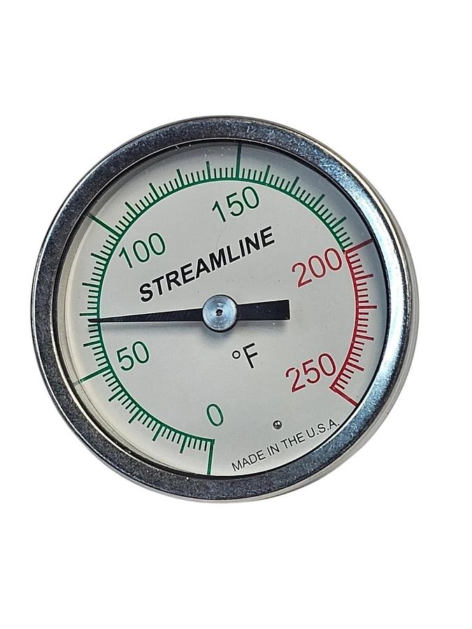 NIB STREAMLINE HH0154F47STR OEM BIMETAL DIAL THERMOMETER 0/250 DEG. F