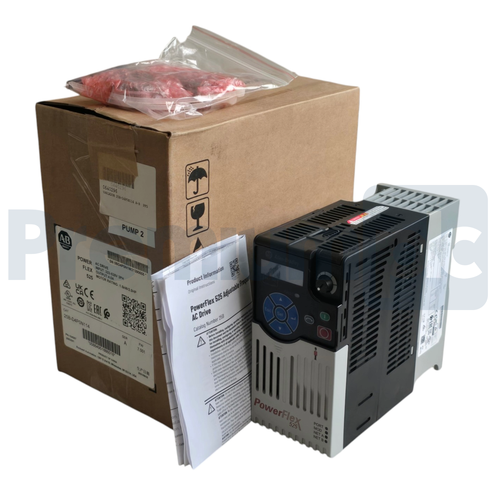 Used Allen Bradley 25B-D4P0N114 /A PowerFlex 525 AC Drive 2HP 480V 3PH