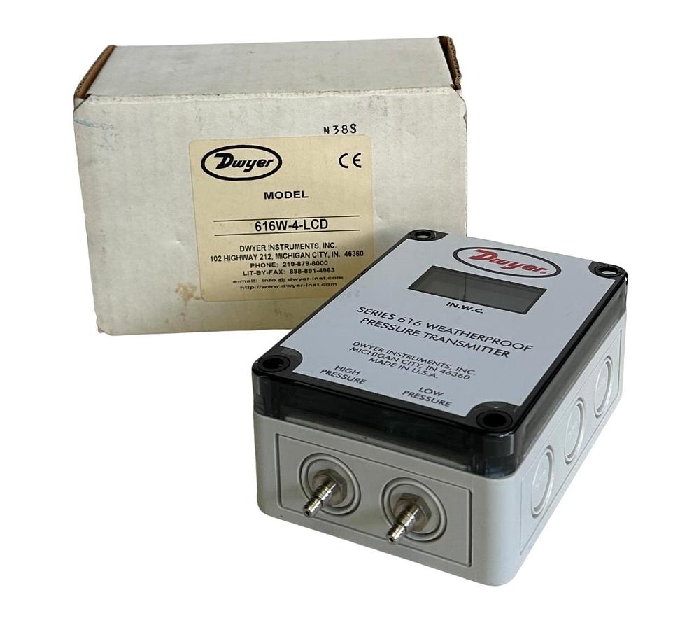 Used NEW DWYER 616W-4-LCD / 616W4LCD SERIES 616 WEATHERPROOF PRESSURE TRANSMITTER