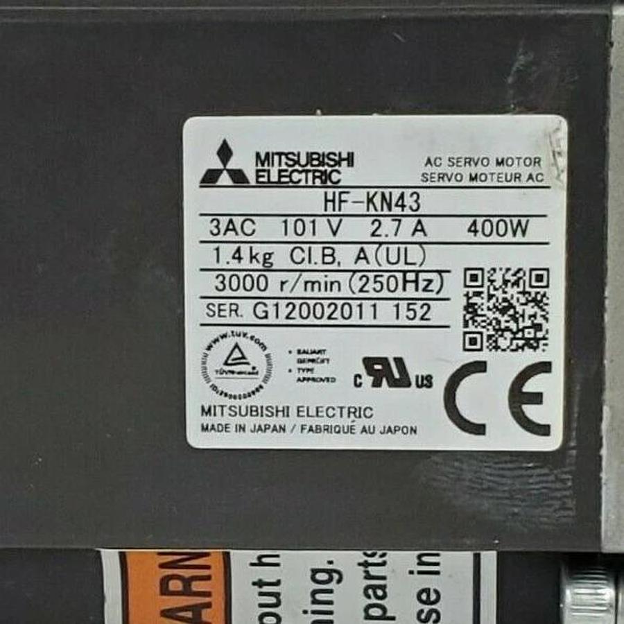 Used MITSUBISHI ELECTRIC HF-KN43 SERVO MOTOR 400W 3AC 101V 2.7A HFKN43