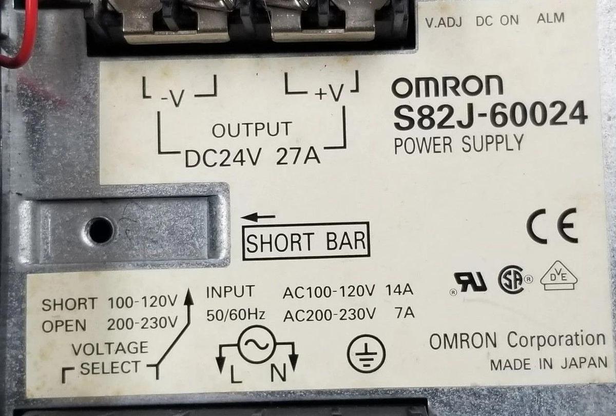 Used OMRON S82J-60024 POWER SUPPLY 7/14AMP 100-230VAC S82J60024 (FOR PARTS)