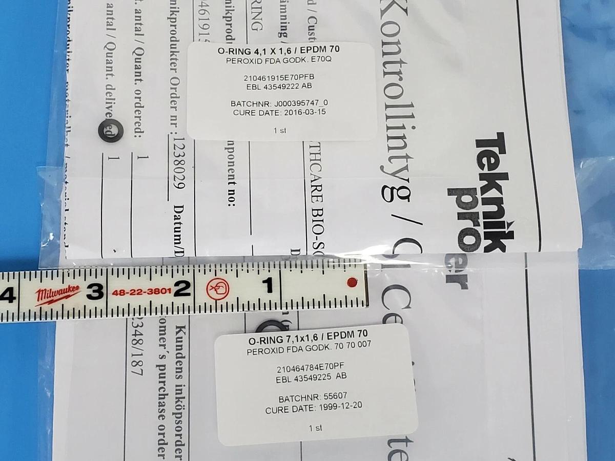 Used NEW GE HEALTHCARE EBL-44058406-AB O-RING KIT FOR UV-CELL ID 6mm 44-0584-06