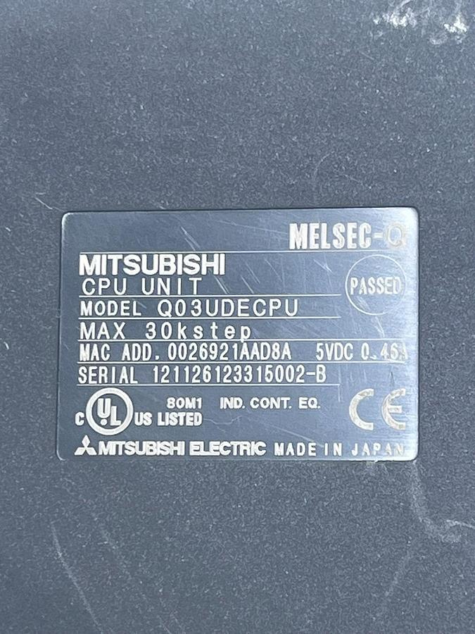 Used Mitsubishi Q03UDECPU Universal PLC CPU + Q2MEM-2MBS 2MB SRAM Memory Card NSNP