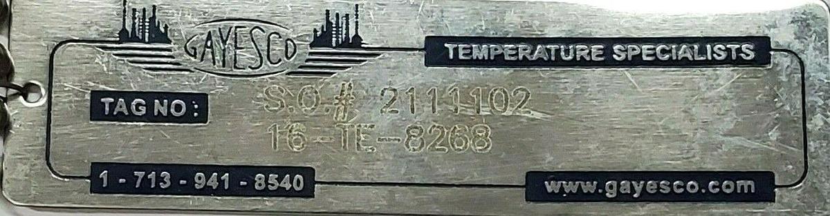 Used CROUSE-HINDS GAYESCO 16-TE-8268 5FT TEMPERATURE PROBE GUAB 26 3/4IN. 21 16TE8268