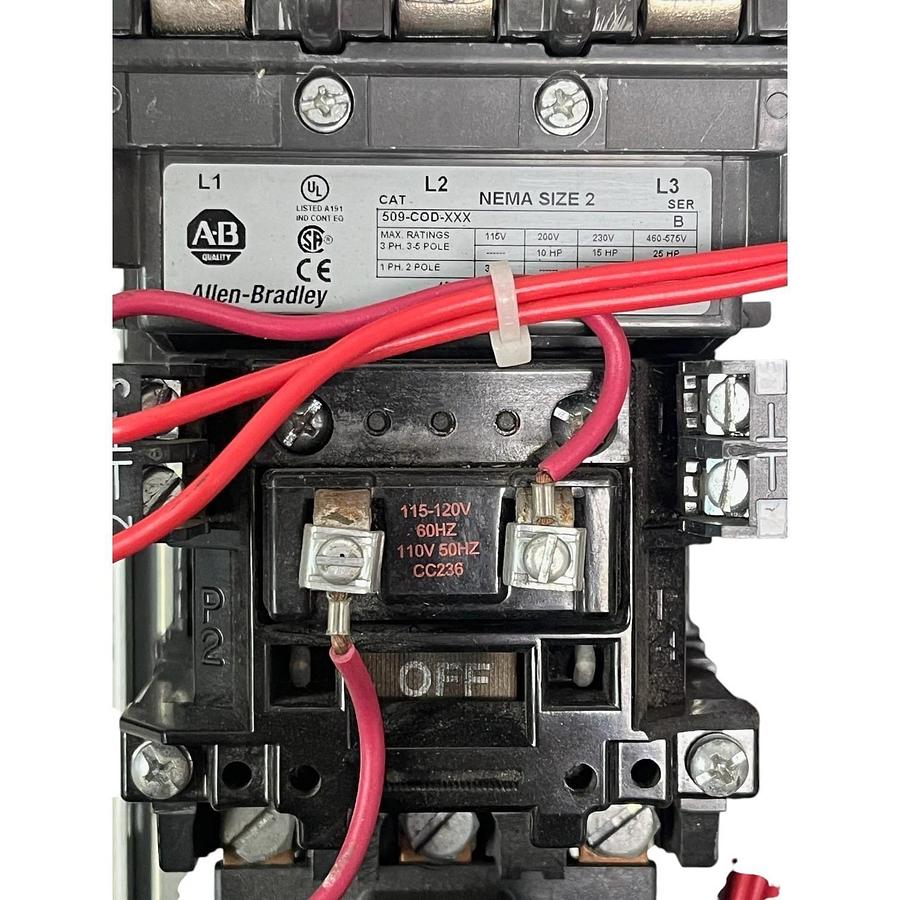 Used Allen-Bradley 2113B Size 2 MCC Bucket FVNR 25HP 480V Eaton HMCP050K2C 50A 509-CO