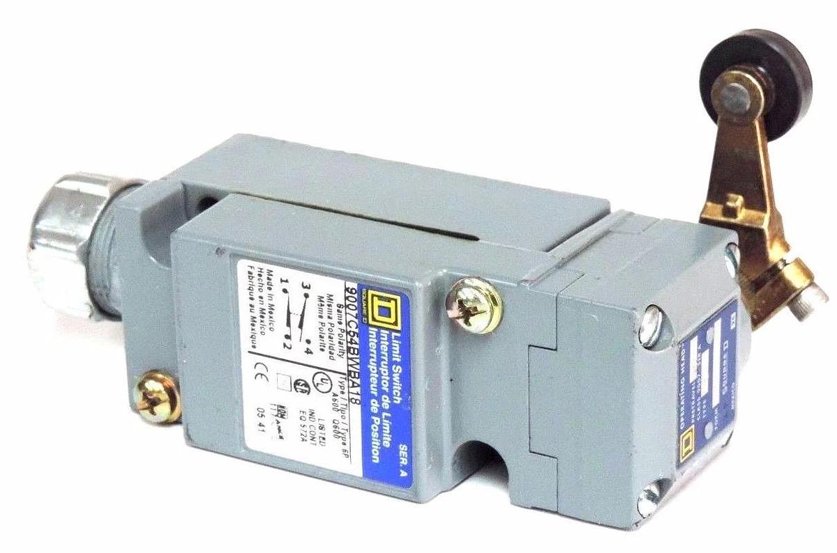 Used SQUARE D 9007C54BWBA18 LIMIT SWITCH SER A W/ 9007 TYPE B OPERATING HEAD