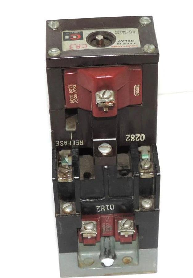 Used CUTLER-HAMMER D23MR402 TYPE M LATCHED RELAY SERIES A2 W/ 1886-1 & 9-1989-1 COILS