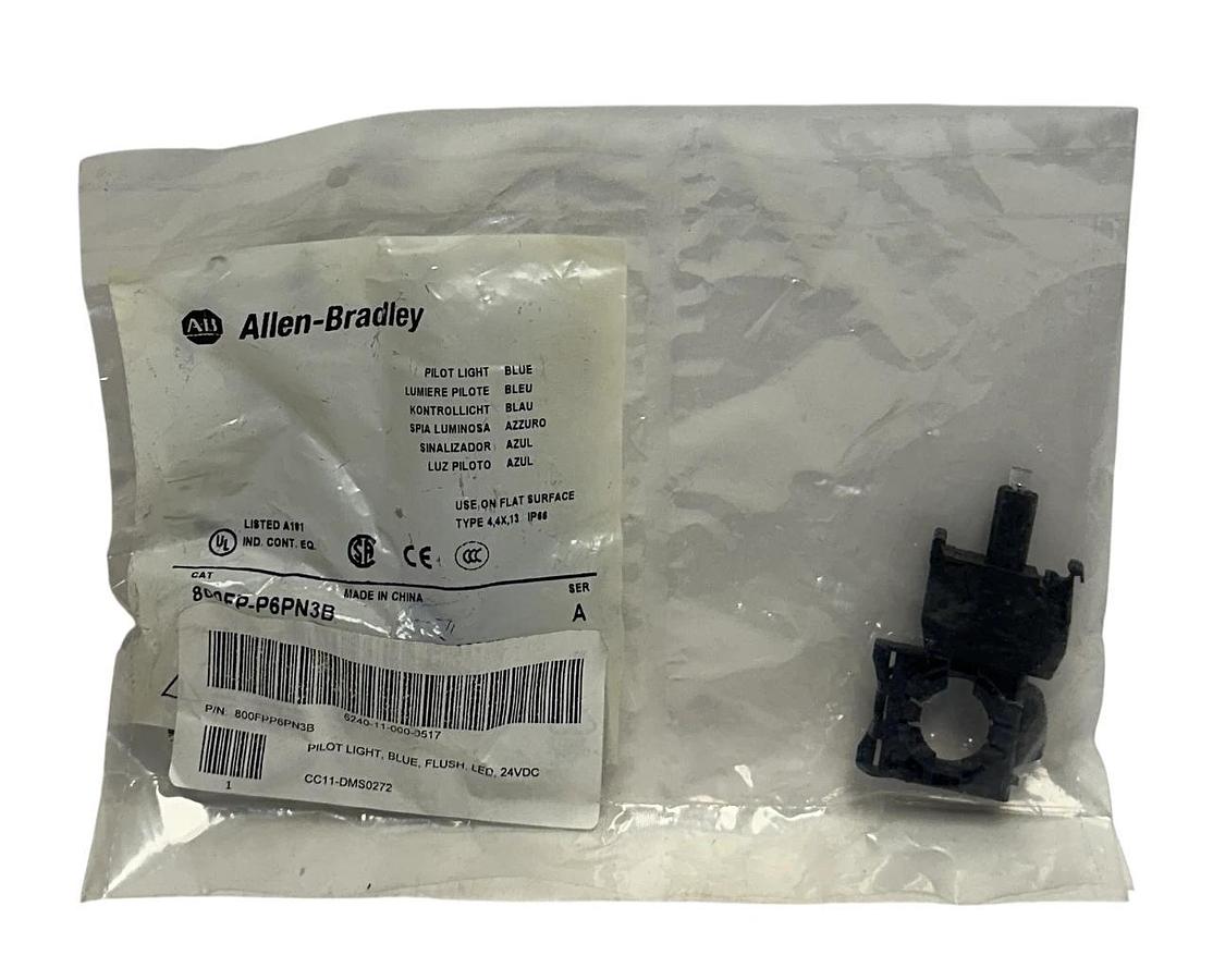 Used ALLEN BRADLEY 800FP-P6PN3B /A BULLETIN 800FP PILOT LIGHT BLUE 24VAC/DC NSFS