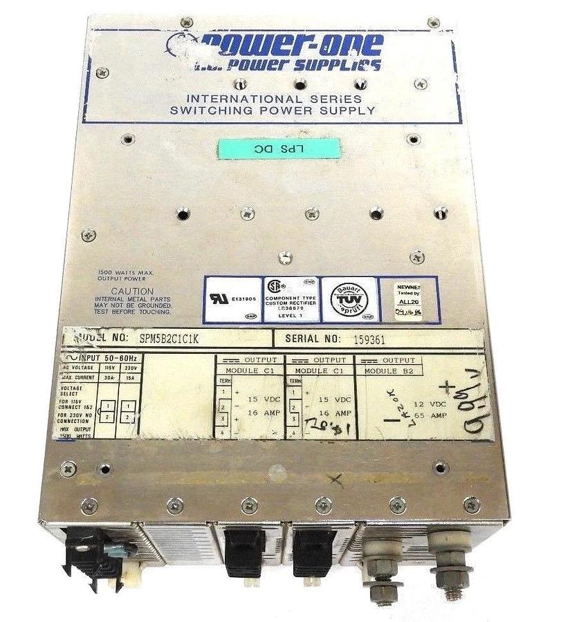 Used POWER ONE SPM5B2C1C1K INTERNATIONAL SERIES SWITCHING POWER SUPPLY