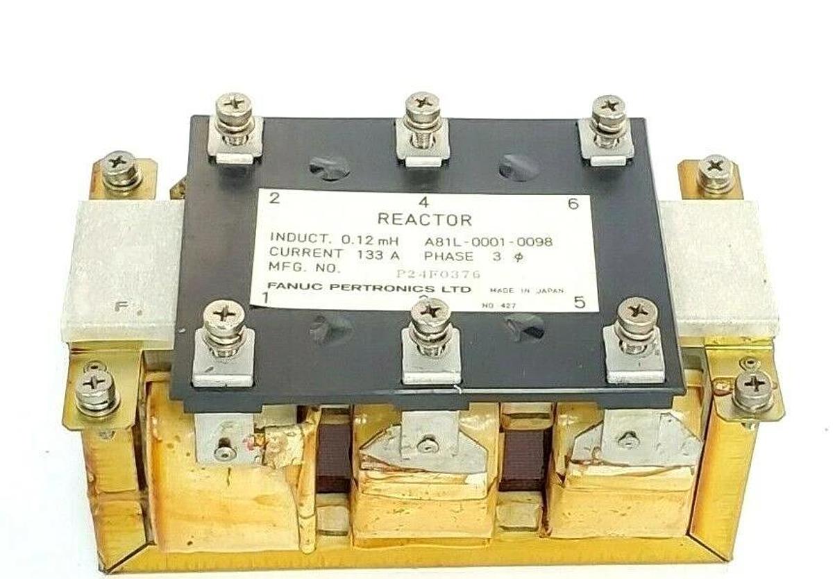 Used FANUC A81L-0001-0098 REACTOR MFG. NO. P24F0376 CURRENT 133A PHASE 3