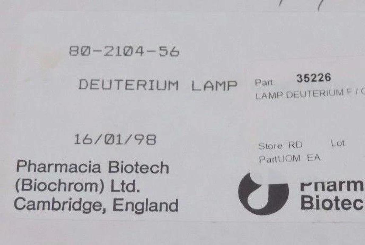 NIB PHARMACIA BIOTECH 80-2104-56 DEUTERIUM LAMP 80210456