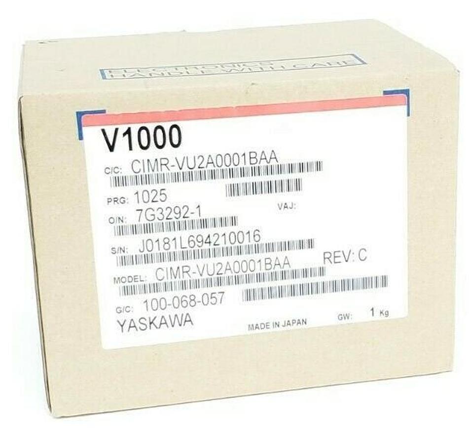 Used NIB YASKAWA CIMR-VU2A0001BAA AC DRIVE REV. C 200V 3PH 1.2A/0.8A CIMRVU2A0001BAA