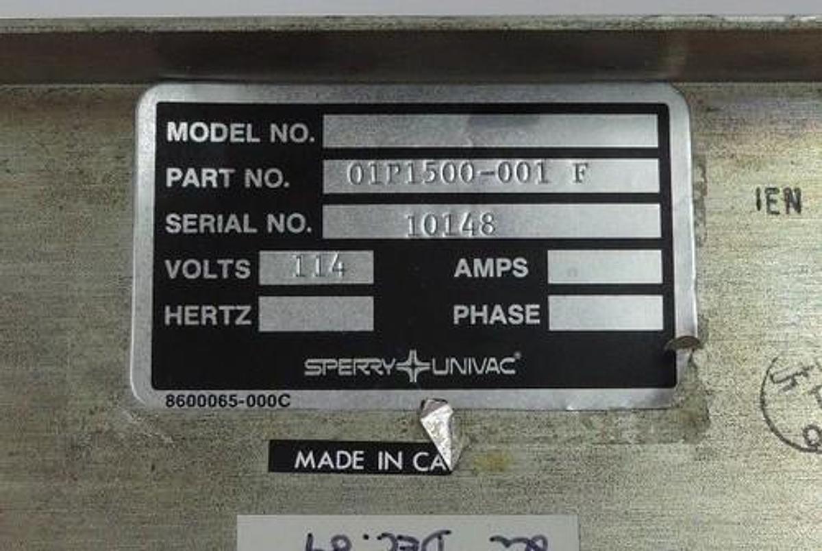 Used SPERRY UNIVAC 01P1500-001 F POWER SUPPLY 8600065-000C 01P1500001F