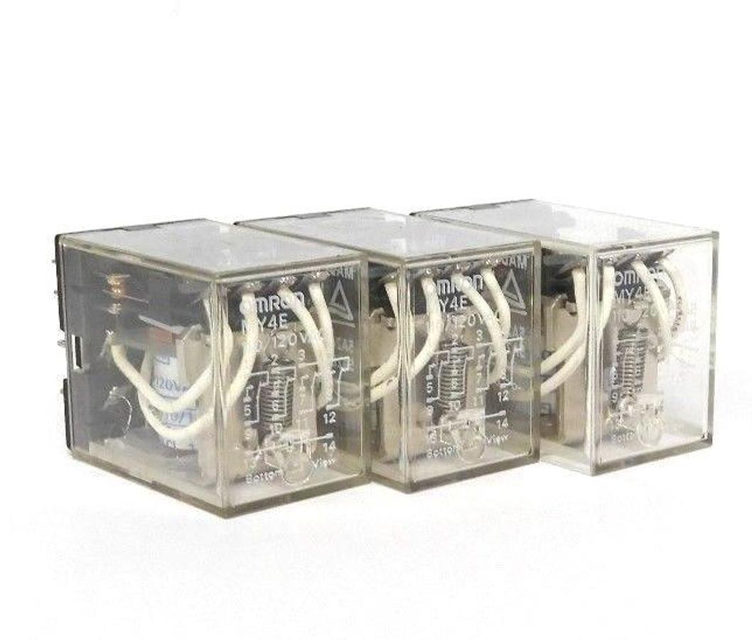 Used LOT OF 3 OMRON MY4E-AC110/120 RELAYS 3A, 150VAC