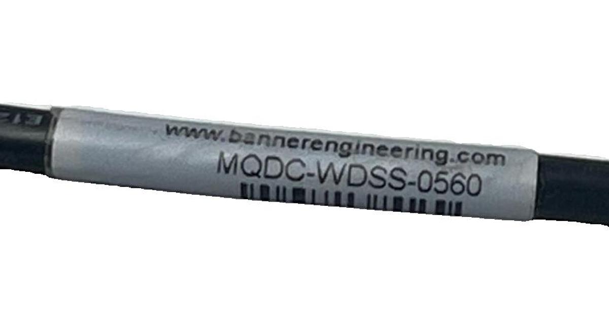 Used BANNER MQDC-WDSS-0560 5-Pin M12 Wash-Down Cordset, 18.29 m (60 ft), IP6,9 NSNP