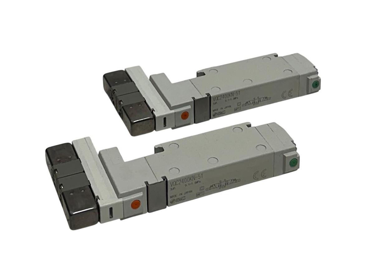 2 SMC VQC2400KN-51 / VQC2400KN51 DOUBLE SOLENOID VQC VALVES PLUG-IN NSNP
