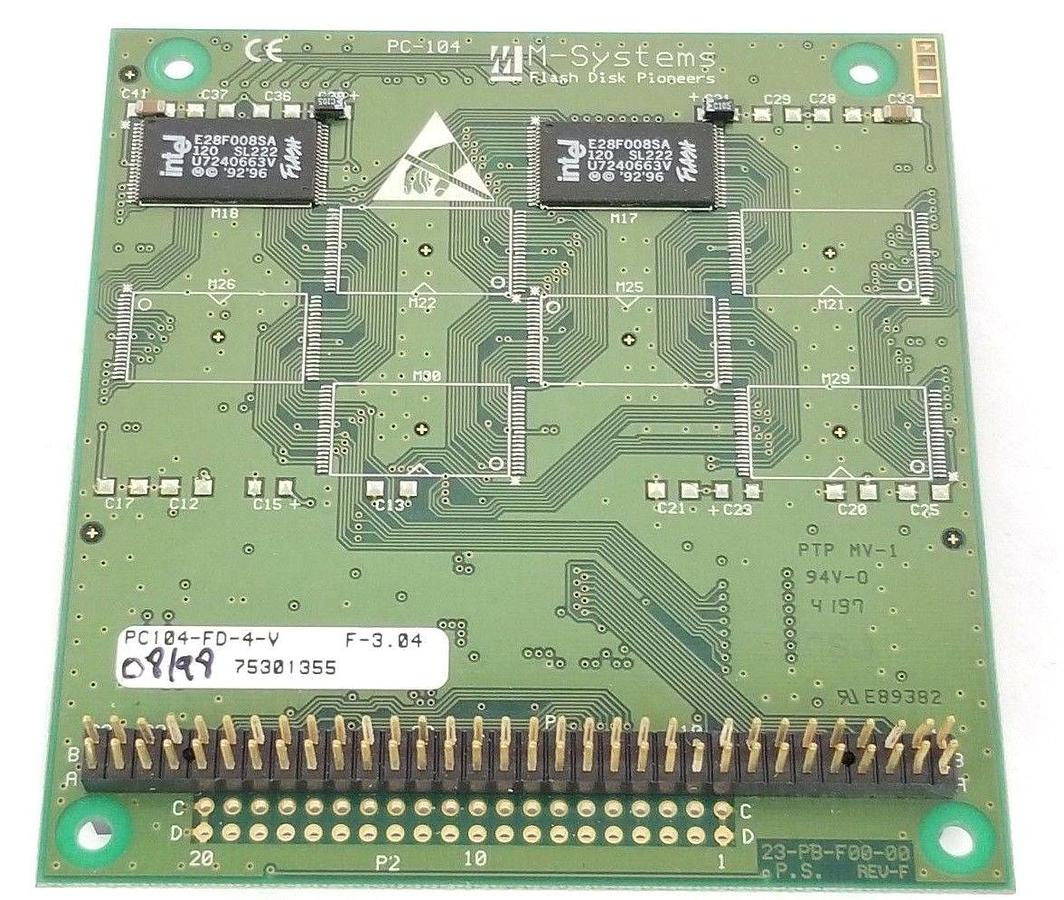 Used M SYSTEM TECHNOLOGY INC. PC104-FD-4-V FLASH DISK F-3.04