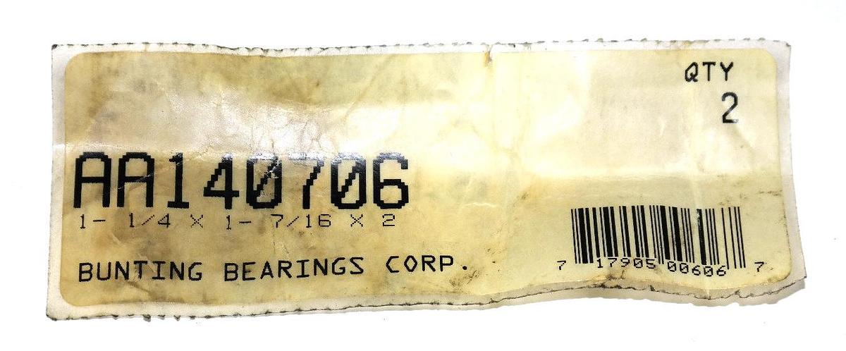 Used LOT OF 2 NEW BUNTING AA140706 BEARING CORES