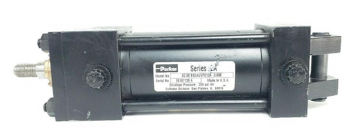 Used PARKER SERIES 2A 02.00 BB2AUVFS13A 3.000 PNEUMATIC CYLINDER 250PSI