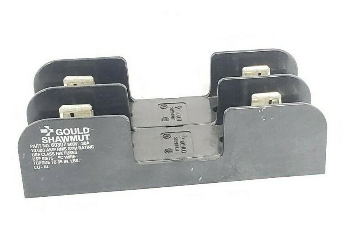 Used GOULD SHAWMUT 60307 FUSE BLOCK 600V 30AMP 2POLE