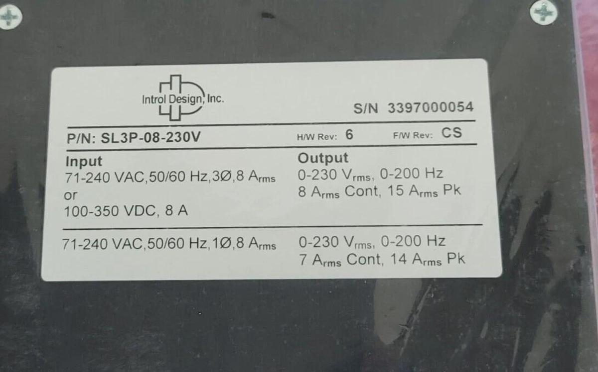 Used NEW INTROL DESIGN SL3P-08-230V SL3 ServoLoc 3 SERVO CONTROLLER SL3P08230V NSMP