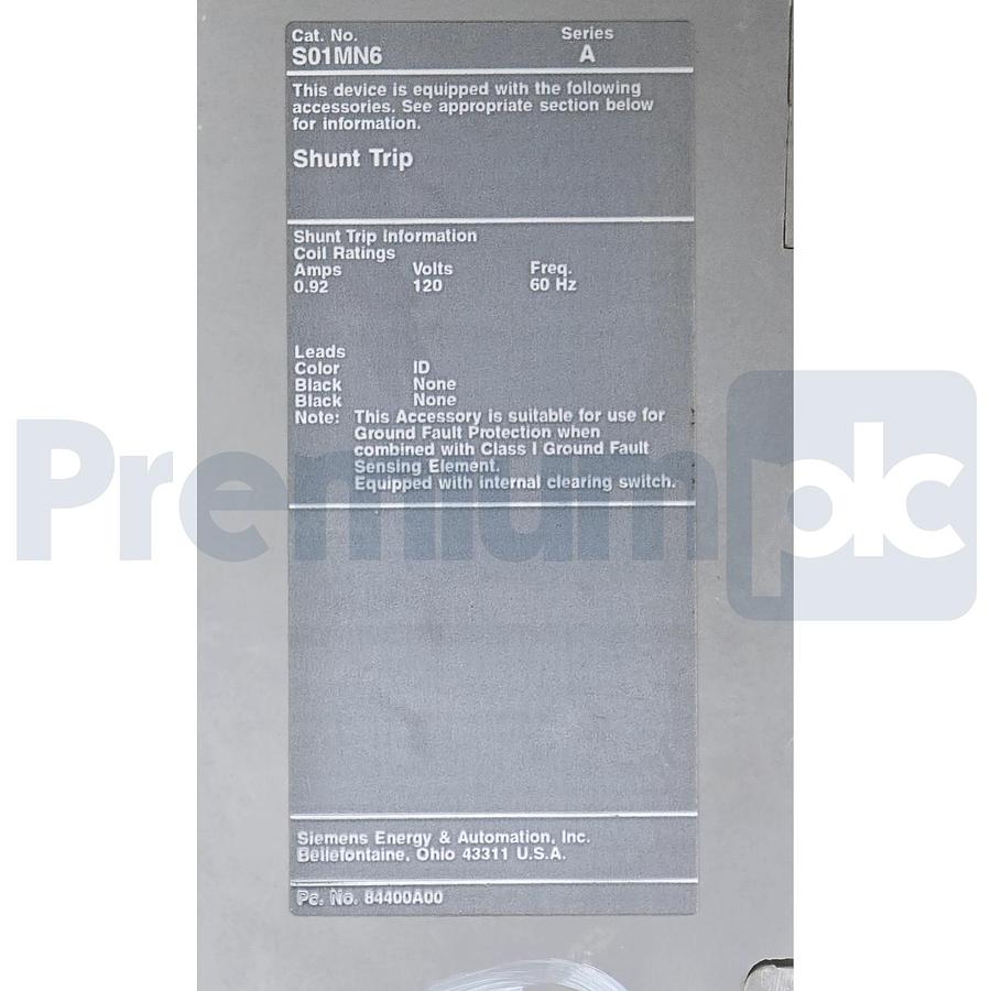 Used Siemens Sentron SCND69120ANTH Type SCND6 Circuit Breaker 3P 600V 1200A w/Trip