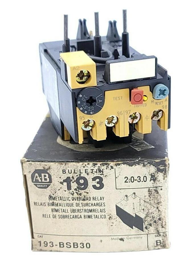 NIB ALLEN BRADLEY 193-BSB30 BIMETALIC OVERLOAD RELAY 2.0-3.0A SER. B