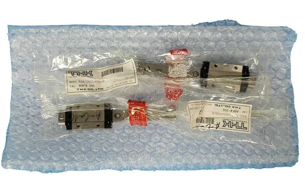 Used LOT OF 2 NEW THK RSR12NUU+120LM LINEAR SLIDES