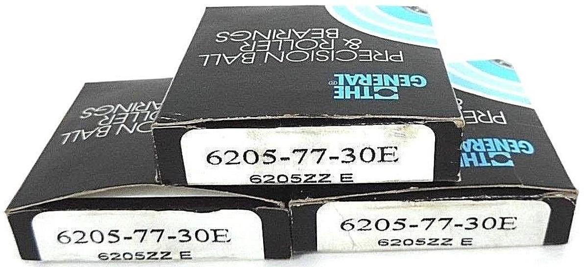 Used LOT OF 3 NIB GBC 6205-77-30E BEARINGS 62057730E, 6205ZZ E