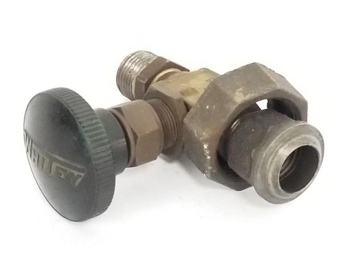Used WHITNEY B-1RM6 BRASS INTEGRAL BONNET NEEDLE VALVE 3/8 IN. MNPT