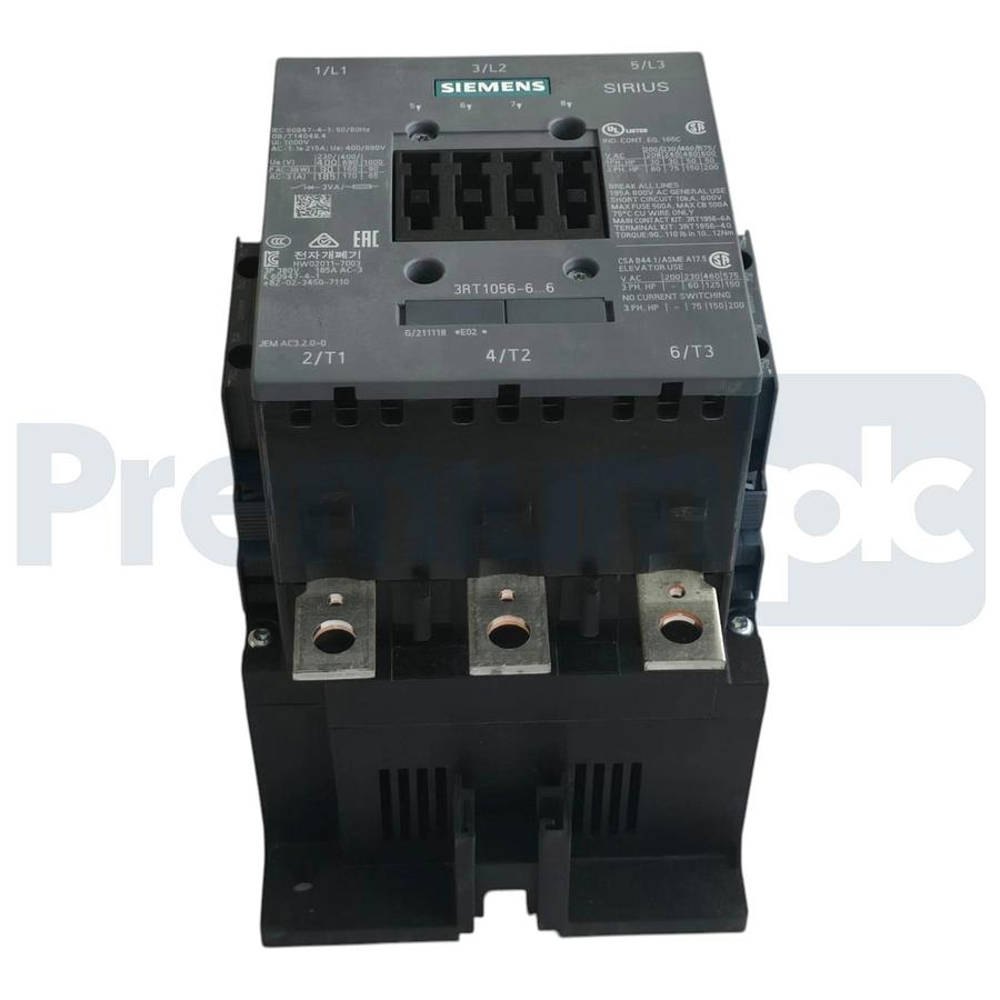 Siemens 3RT1056-6AF36 SIRIUS Contactor 3-Pole 90kW 185A 110-127V AC/DC Size S6