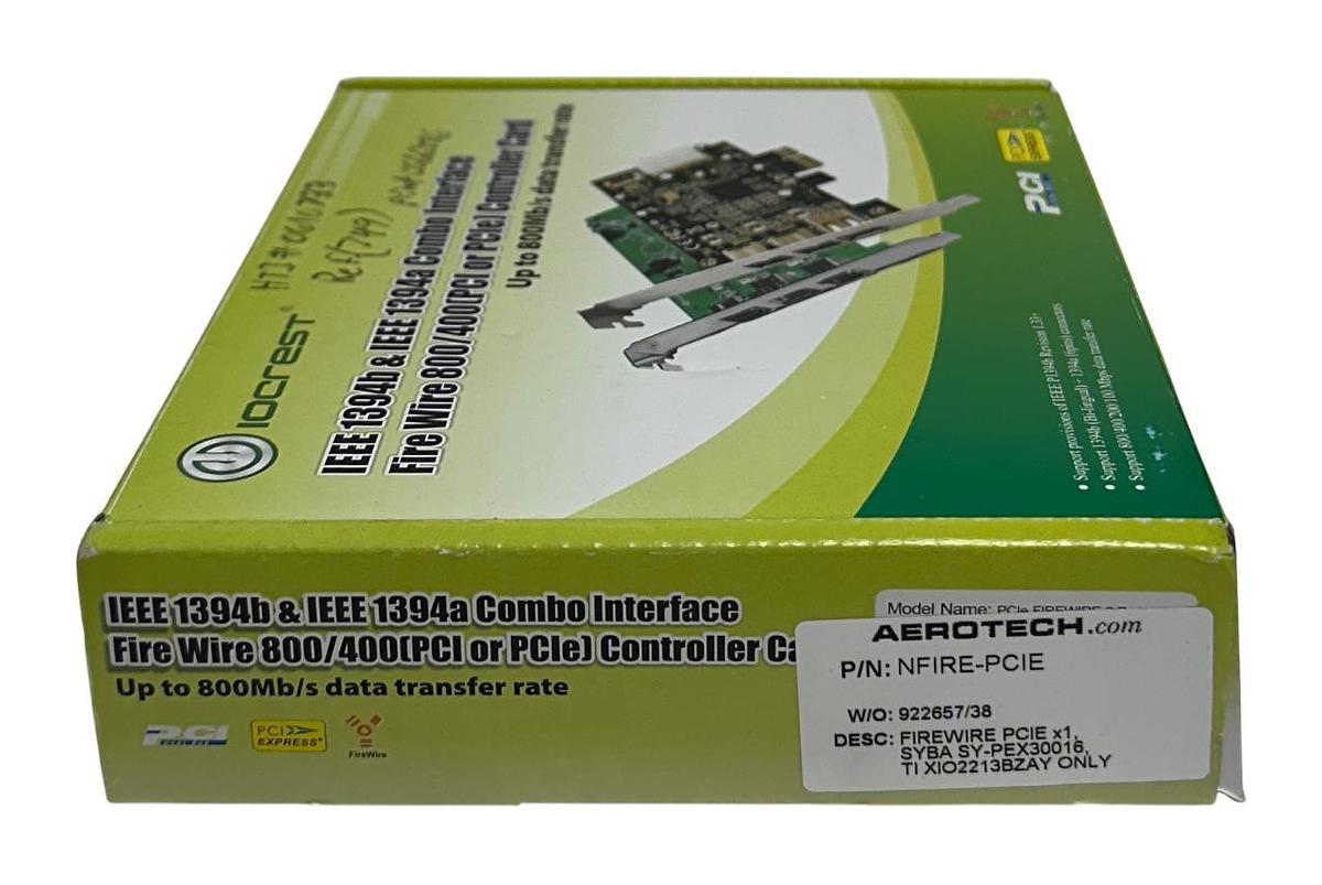 Used AEROTECH NFIRE-PCIE / NFIREPCIE FIREWIRE PCIE x1 SYBA SY-PEX30016 NDRIVE NSMP