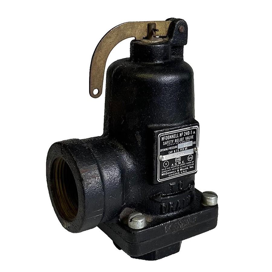 Used McDONNELL No. 240-1 / 2401 SAFETY RELIEF VALVE 30LBS 91000BTU PER HOUR