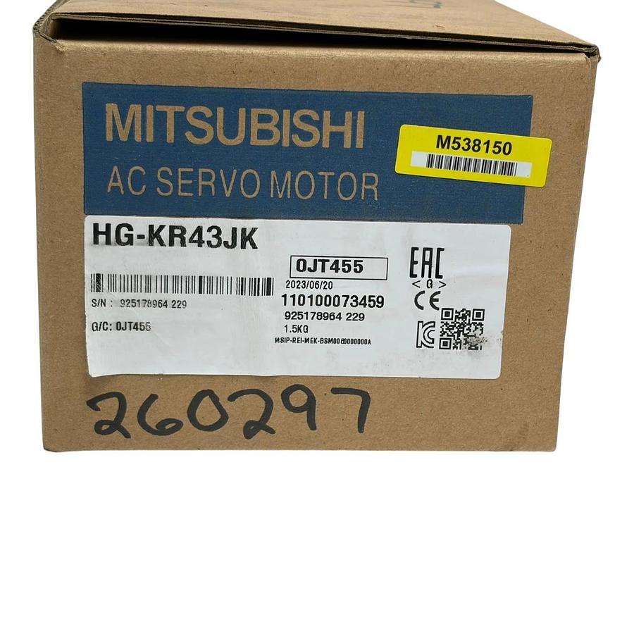 Mitsubishi HG-KR43JK AC Servo Motor 400W 3000RPM Keyed Shaft New Boxed