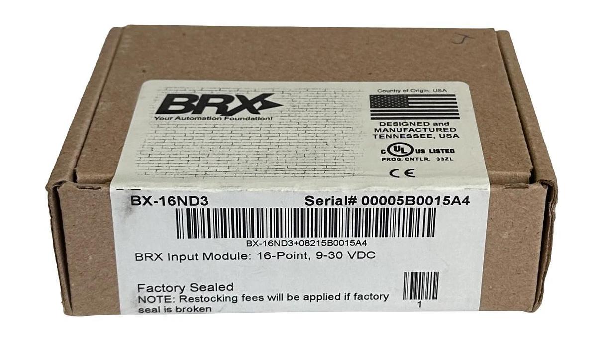 Used NEW SEALED AUTOMATION DIRECT BRX BX-16ND3 / BX16ND3 16-PT INPUT MODULE 9-30VDC