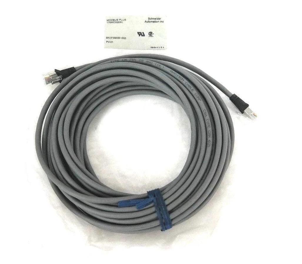 Used NEW SCHNEIDER MODIBUS PLUS 170MCI02080 DOUBLE-ENDED RJ45 CABLE 30FT PV:01