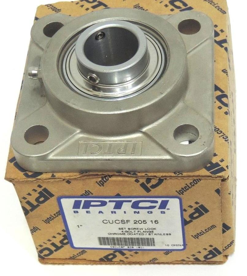Used NIB IPTCI CUCSF 205 16 SET SCREW LOCK 4-BOLT FLANGE 1'' CUCSF20516