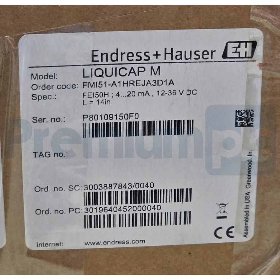 Used Endress+Hauser Liquicap M FMI51 Capacitance Level Transmitter | FMI51-A1HREJA3D1