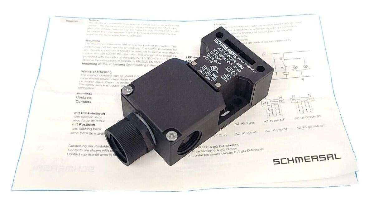 Used NEW SCHMERSAL AZ 16-02ZVK-M20 SAFETY INTERLOCK SWITCH