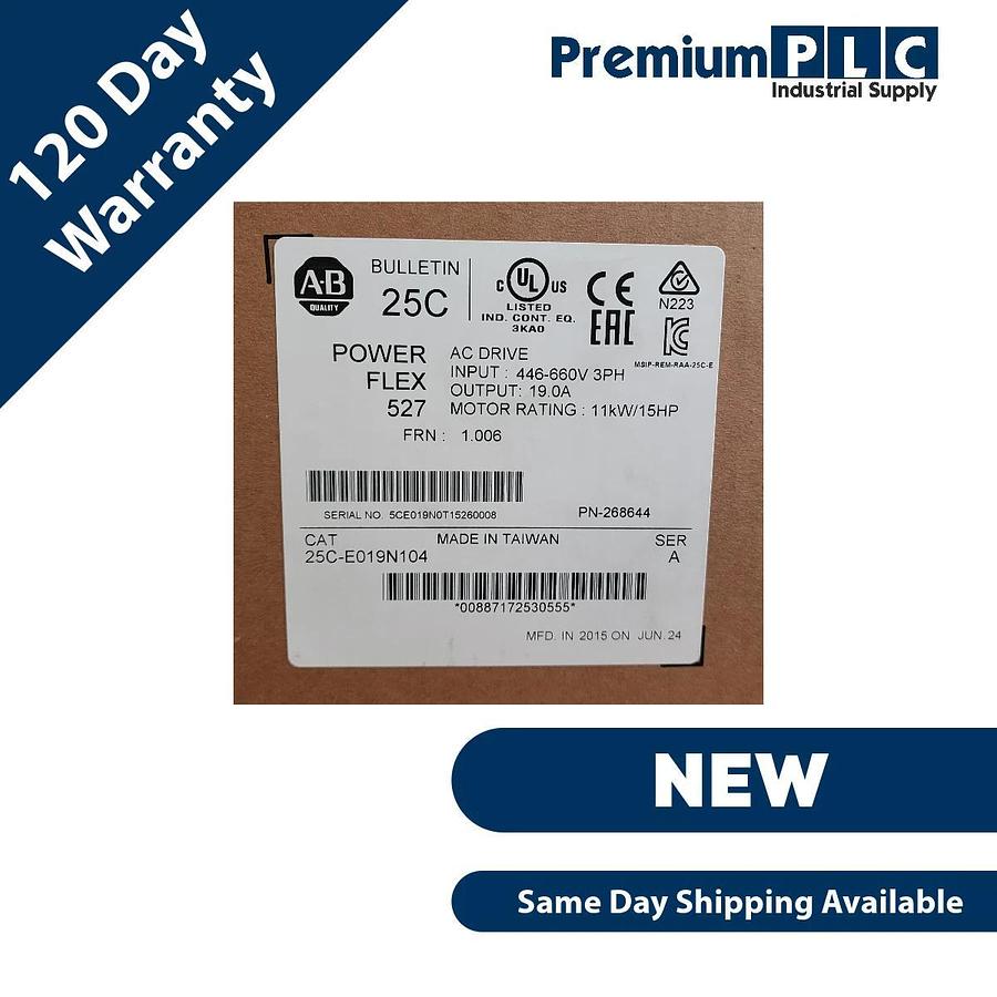 Used ALLEN BRADLEY 25C-E019N104 /A PowerFlex 527 11kW/15HP AC DRIVE 25CE019N104 NSMP