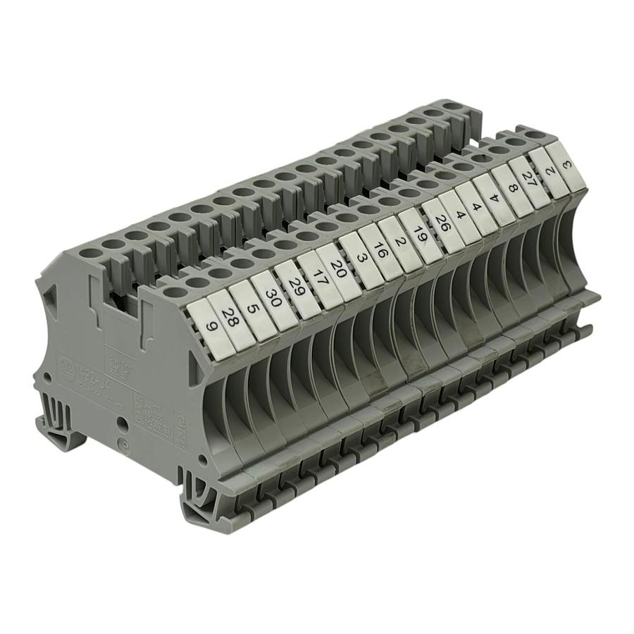 Used Allen Bradley 1492-J4 DIN Rail Terminal Blocks Lot of 19 Screw Clamp Gray